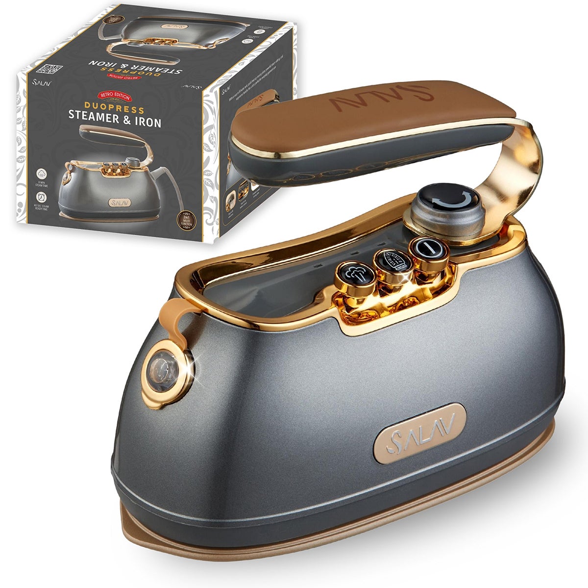 Salav DuoPress Steamer & Iron Gray